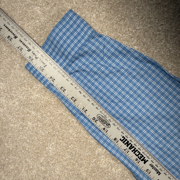 LL Bean Mens Long Sleeve Button Up Shirt XL Tall Blue Checkered Cotton - Picture 6 of 8